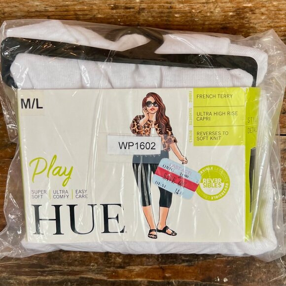 HUE French Terry High Rise Capri Size M/L White NWT - Picture 5 of 5